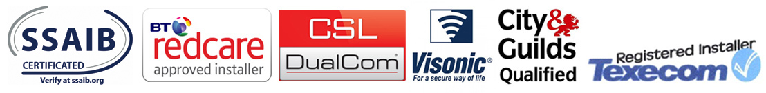 Frinton Alarm Systems Ltd - certificates - SSAIB - UKAS - BT Redcare - CSL Dualcom - Visonic - Texecom